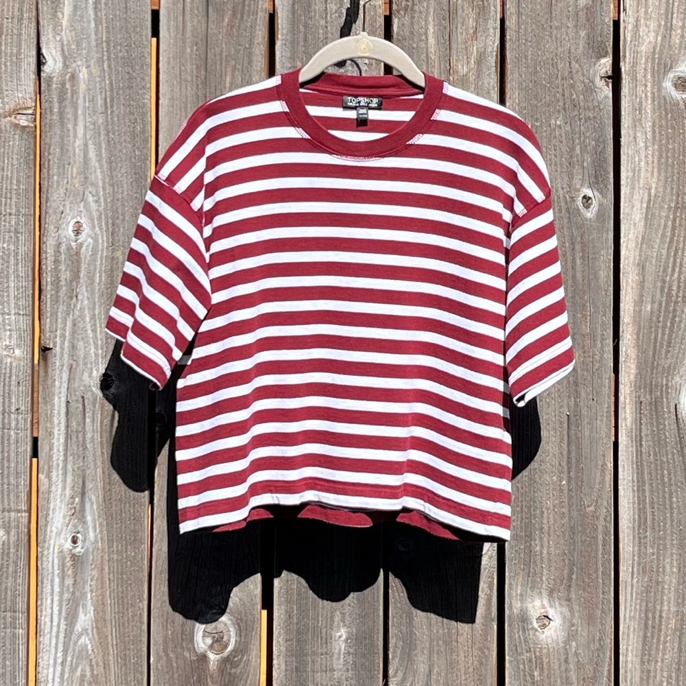 Topshop horizontal stripe crop top size 0-2